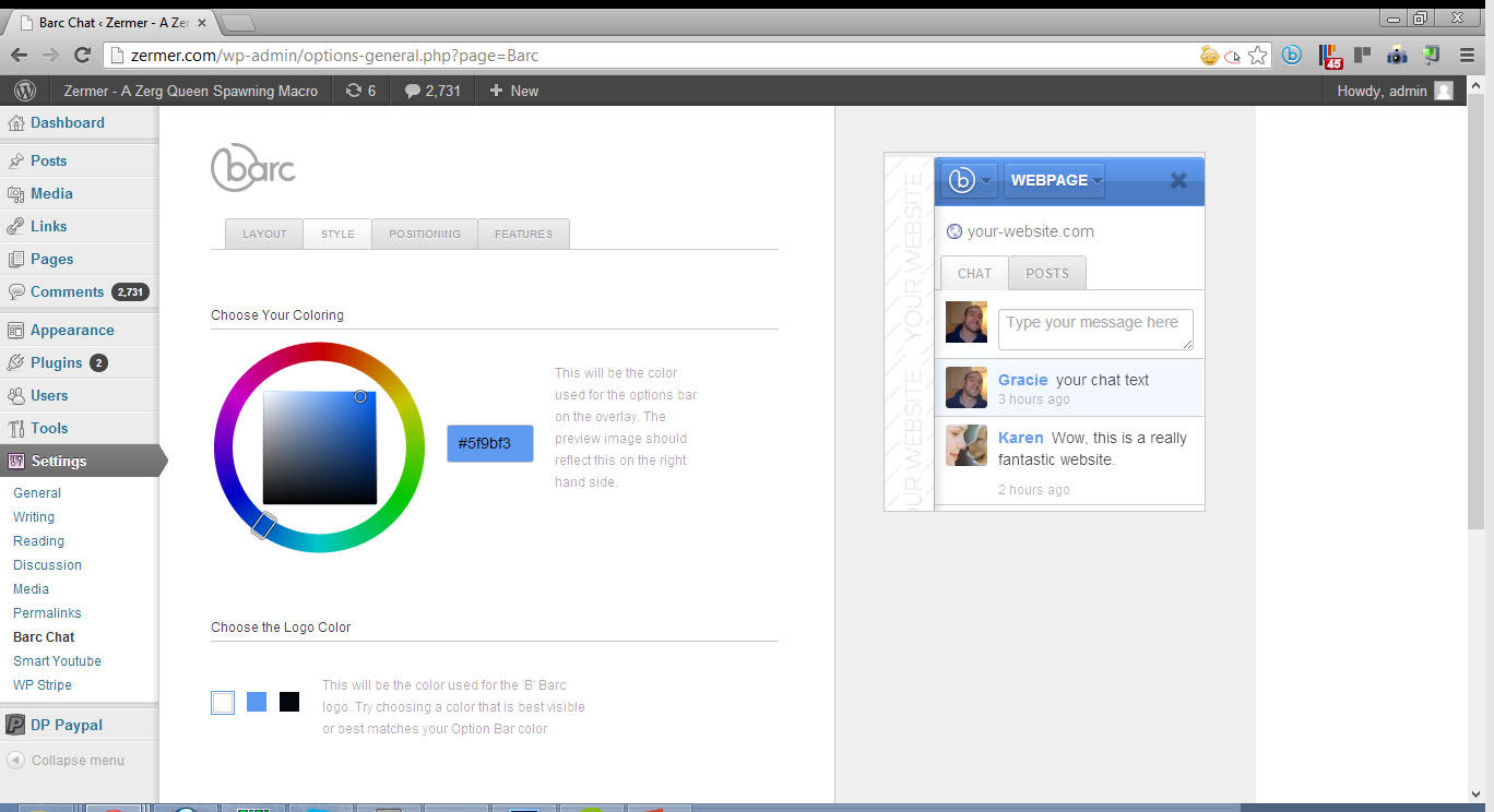 Barc WordPress Customizer