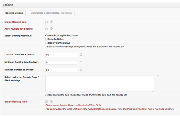 Booking meta box
