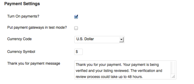 Business Directory Payment