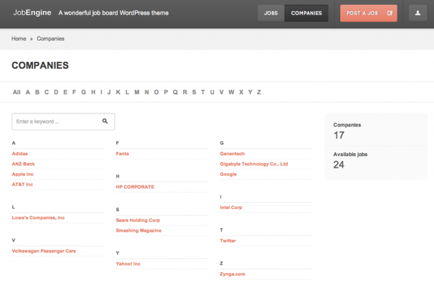 Companies JobEngine
