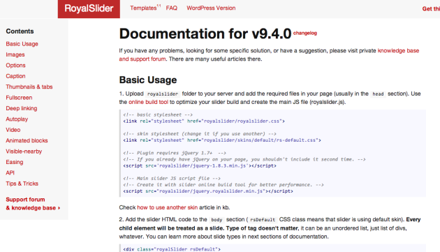 Documentation RoyalSlider