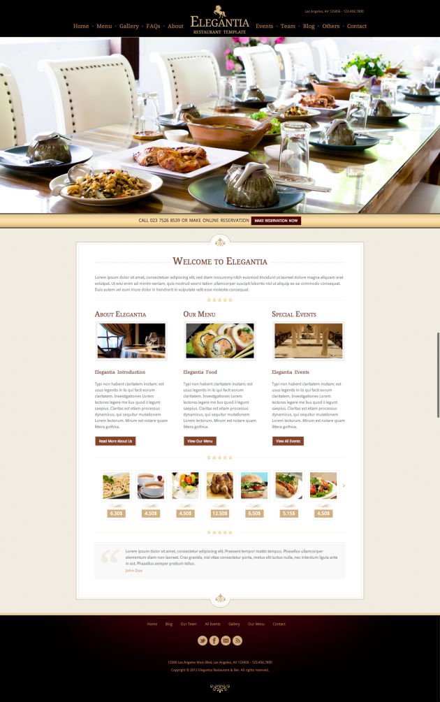 Elegantia Restaurant and Cafe Theme