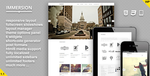 Immersion Responsive Minimal WordPress Theme
