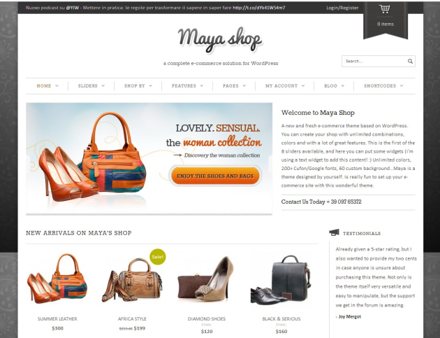 Maya Shop a complete e-commerce solution for WordPress