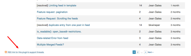 Support forum rss