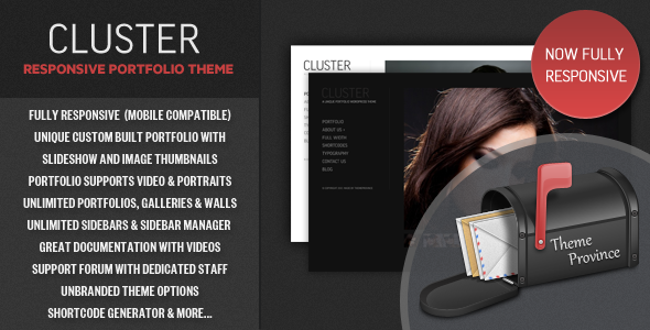 cluster wordpress portfolio responsive theme