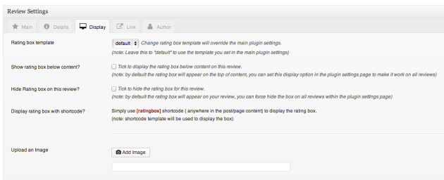 display tab