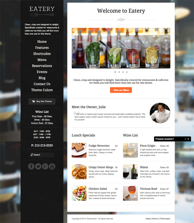 Eatery WordPress Theme