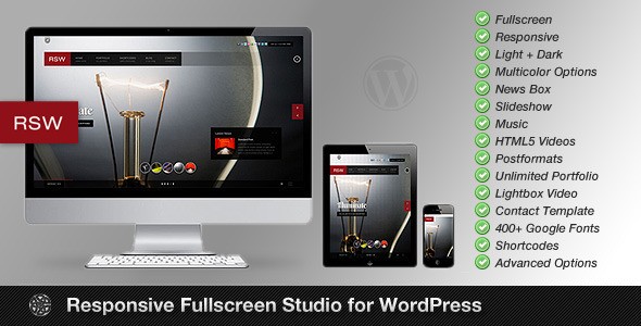 fullscreen studio wordpress photography portfolio responsive theme