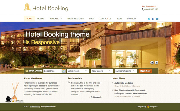 HotelBooking WordPress Theme