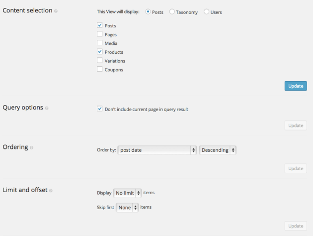 Views query builder