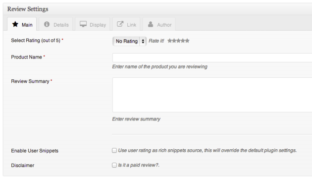 review settings - post