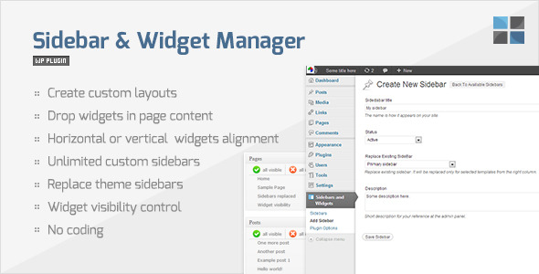 sidebar widget manager
