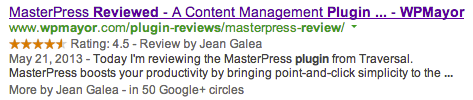 star ratings in SERPS