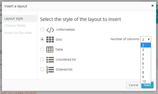 Insert Layout Using Views