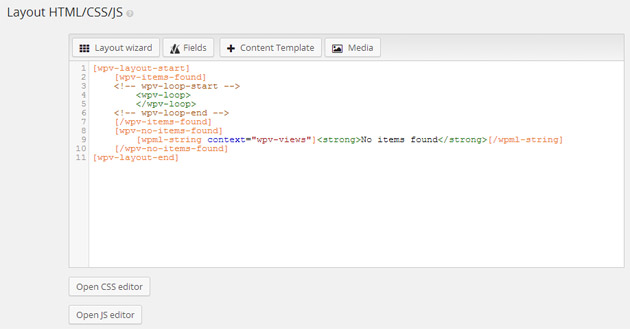 Views Layout Code