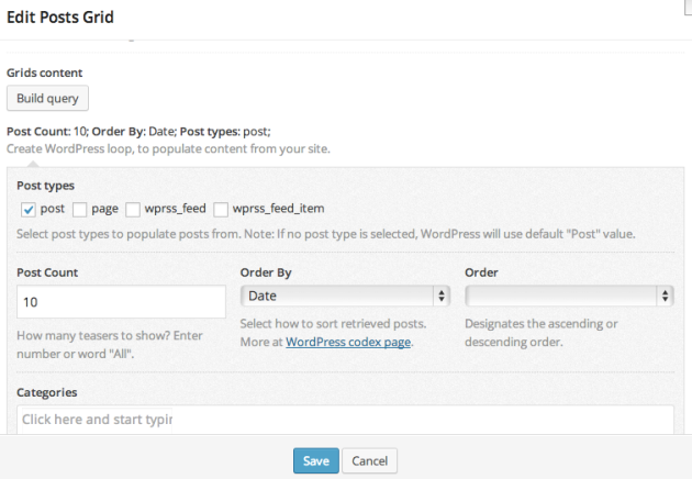 Visual query builder